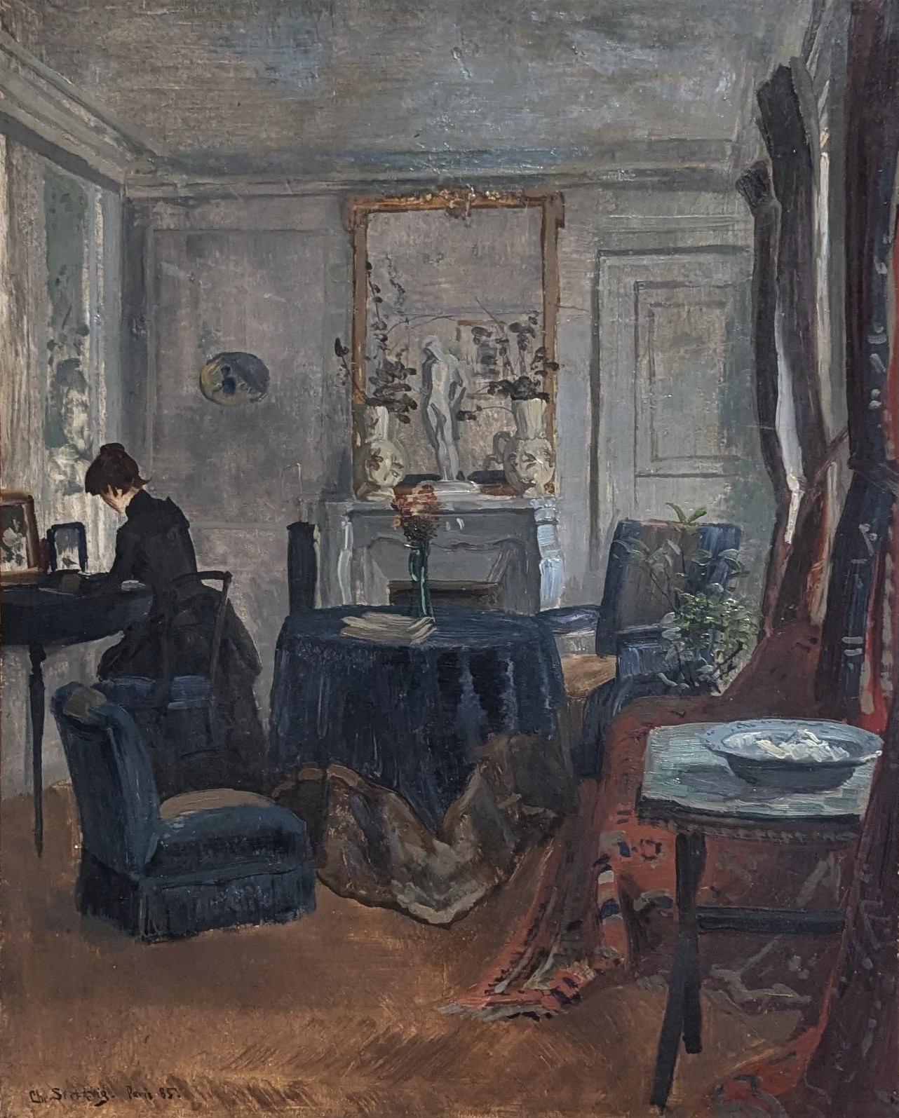 Interiør, Paris by Christian Skredsvig