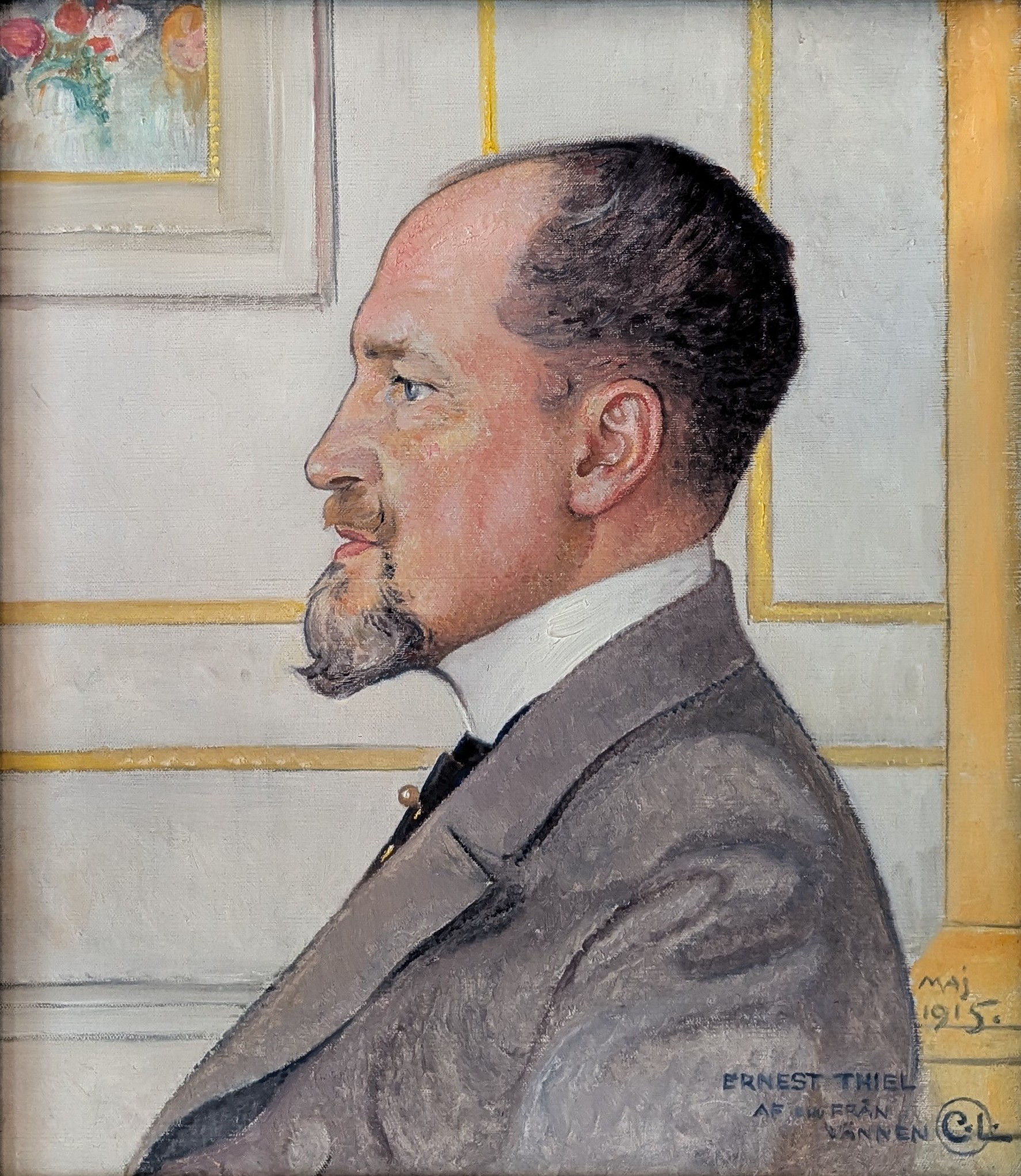 Porträtt av Ernest Thiel by Carl Larsson