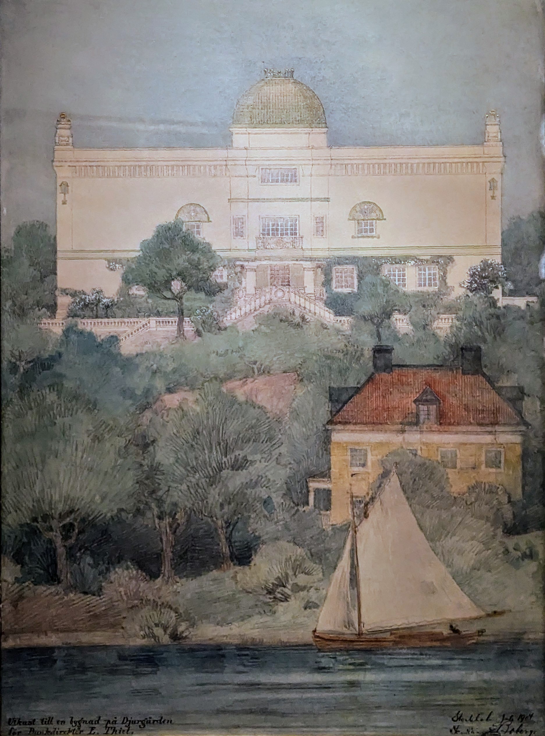 Skiss till Thielska Galleriet by Ferdinand Boberg