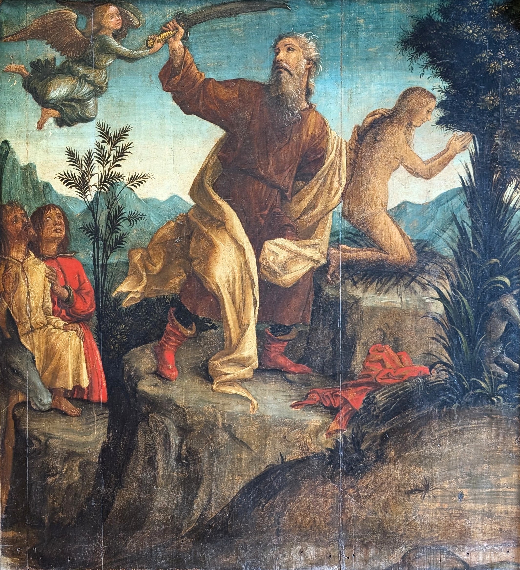 Sacrificio di isacco tra due donatori by Liberale da Verona