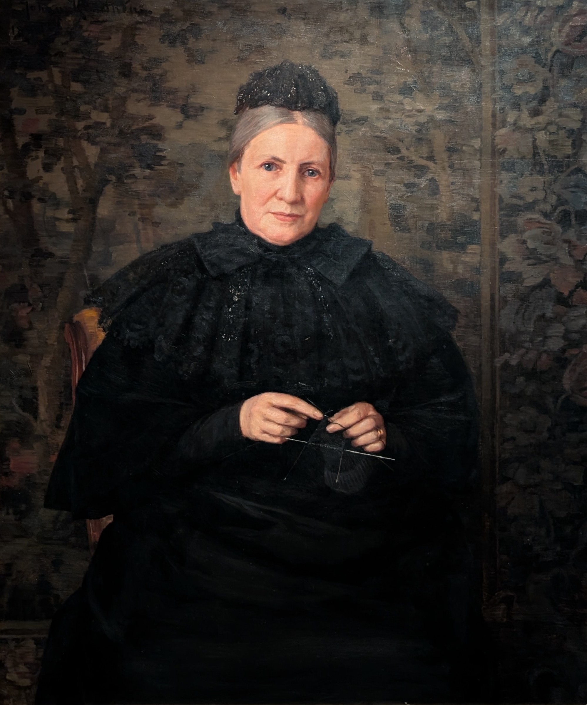 Porträtt av konstnärens mor by Johan Krouthén