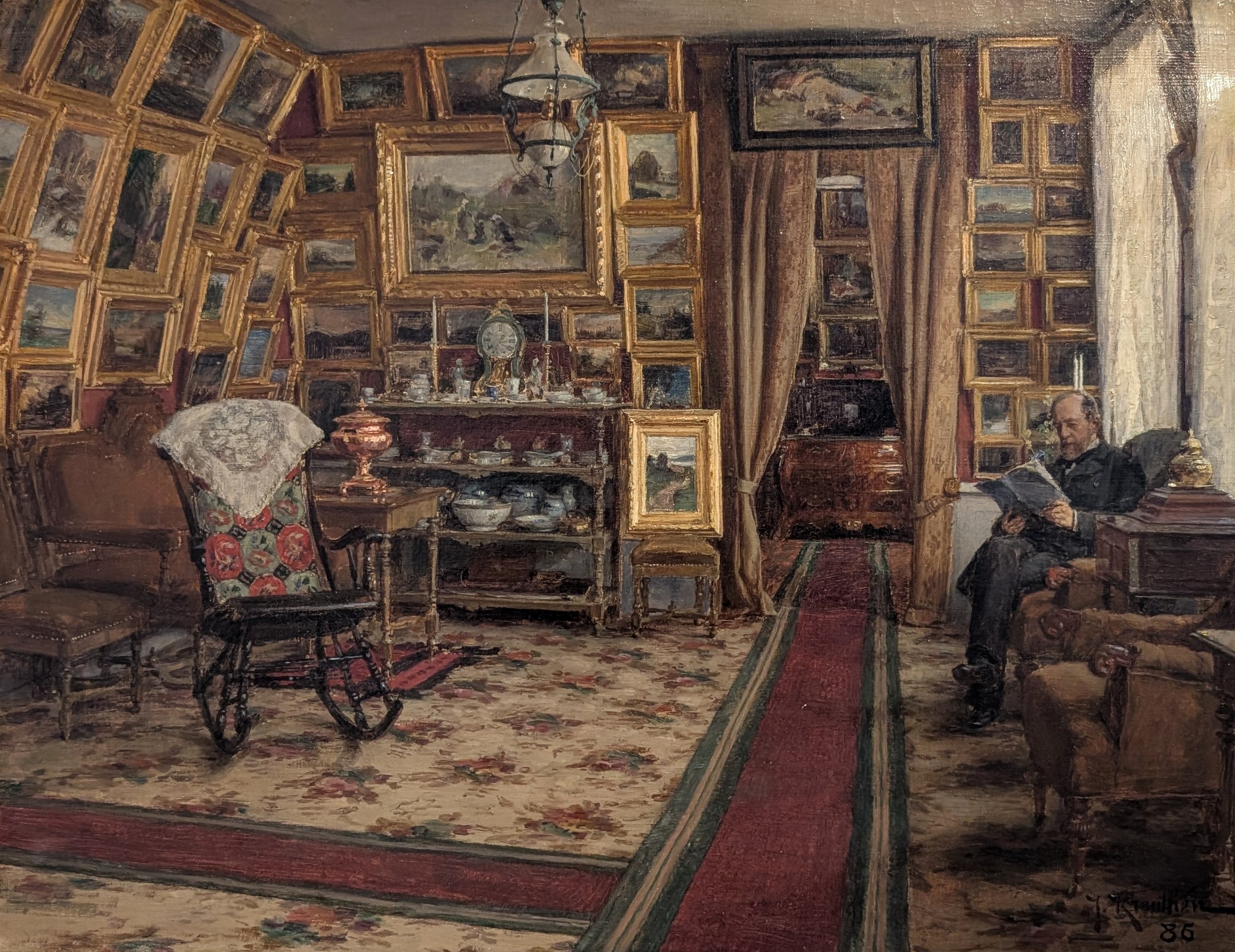 Bibliotekarien E.H. Segersteen i sitt hem by Johan Krouthén