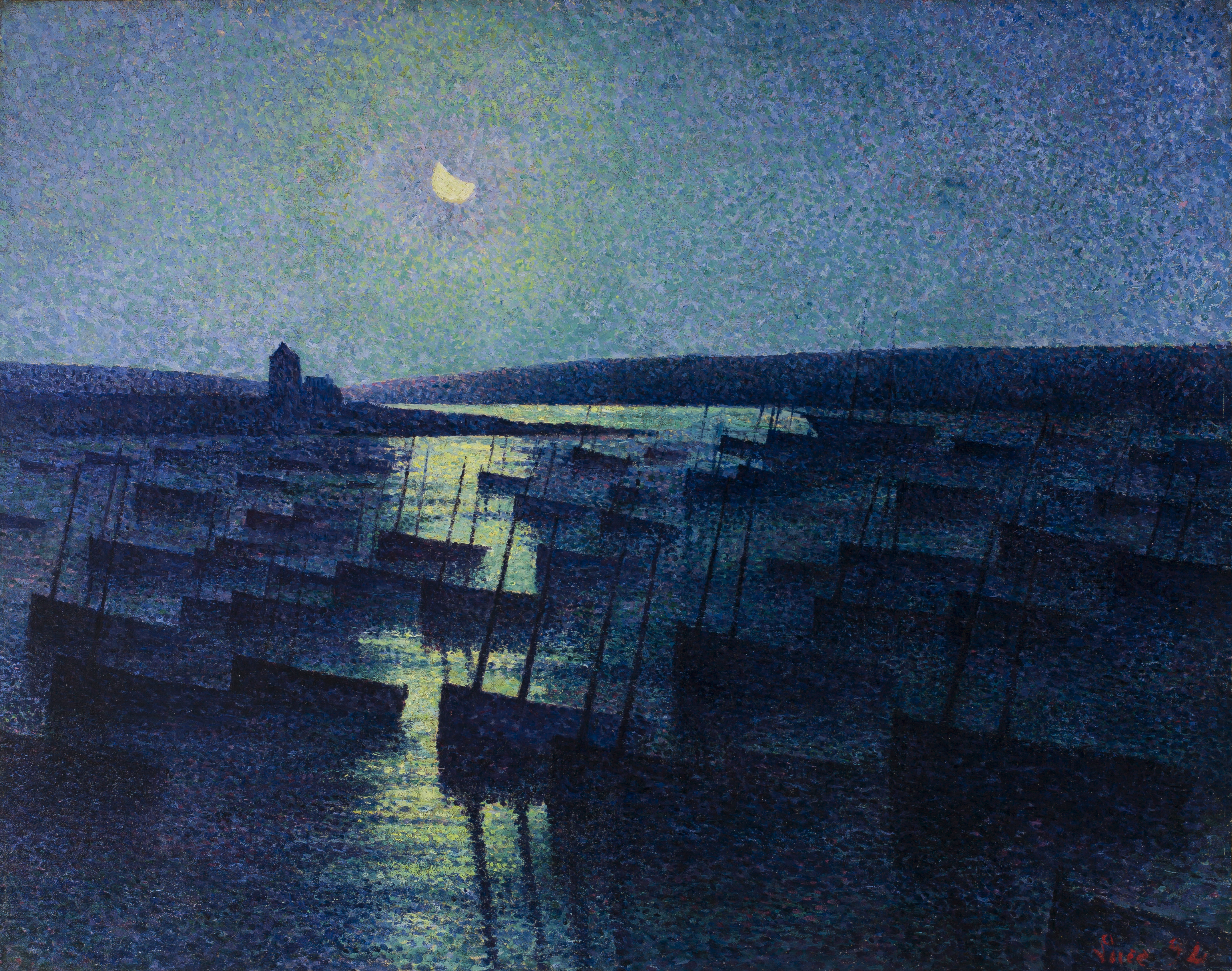 Camaret, Moonlight and Fishing Boats, Maximilien Luce