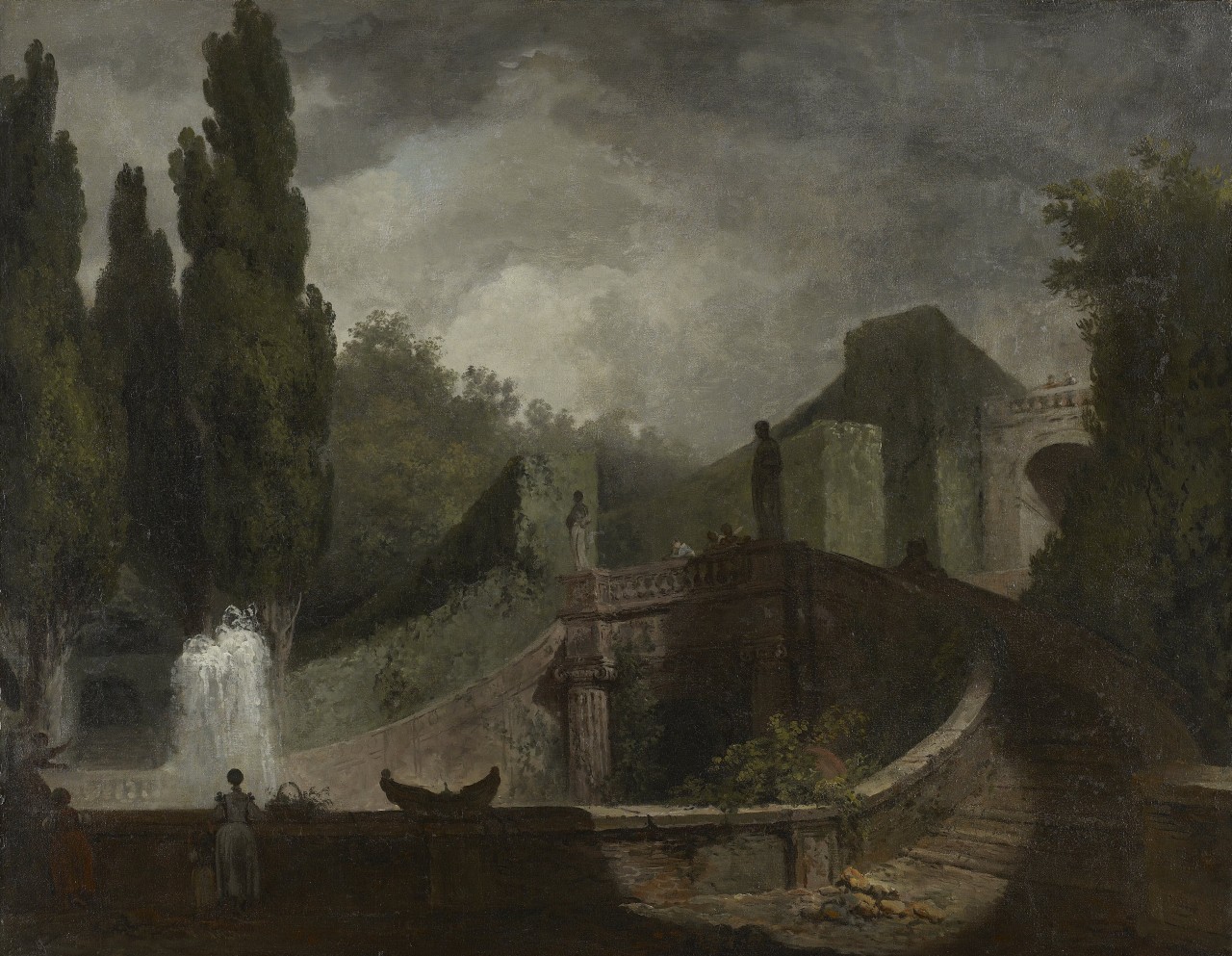The Grand Staircase of the Villa d'Este at Tivoli, Jean-Honoré Fragonard