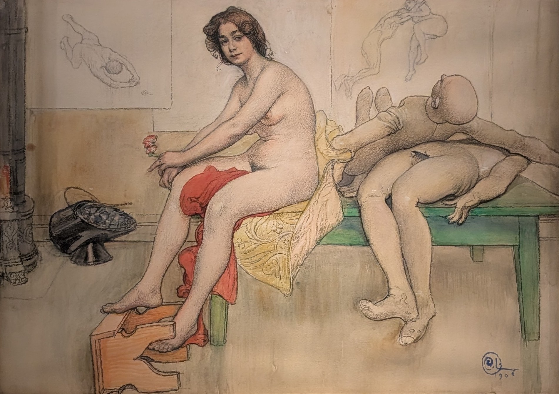 På modellbordet by Carl Larsson