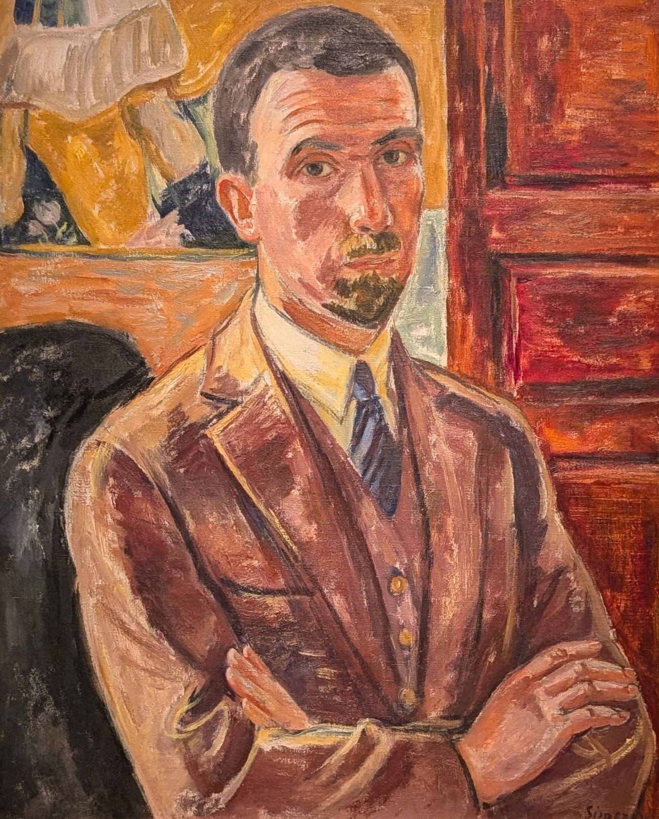 Självporträtt med korslagda armar by Birger Simonsson