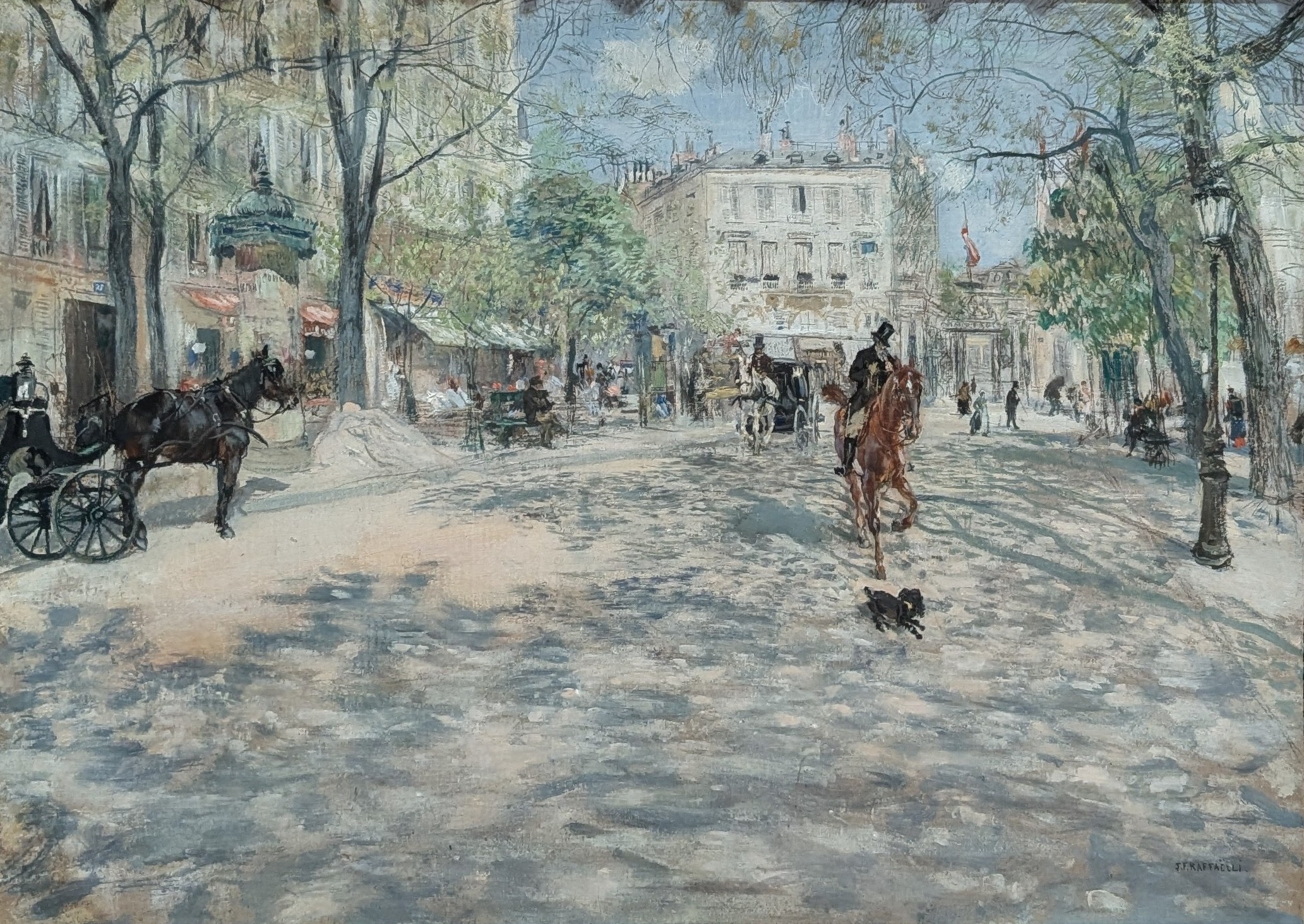 Boulevard in Paris by Jean-Francois Raffaëlli