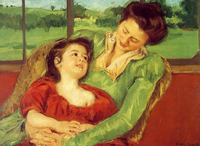 Reine Lefebre and Margot Before a Window by Mary Cassatt