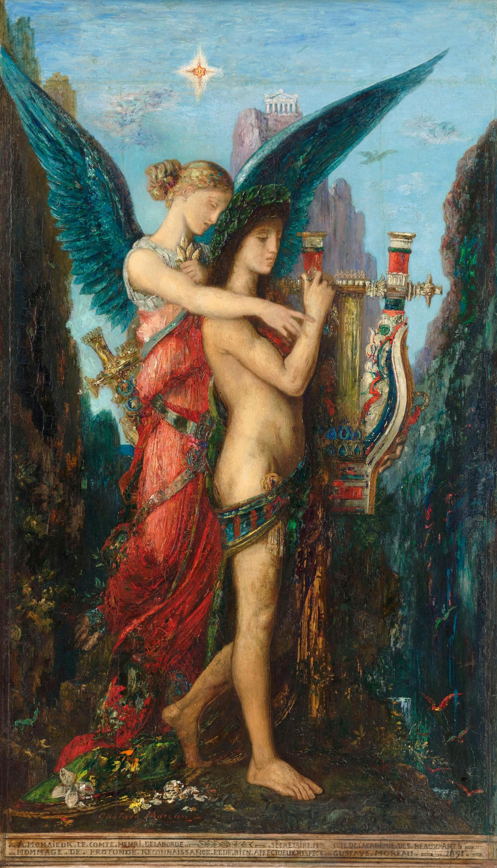 Hesiod and the Muse by Gustave Moreau