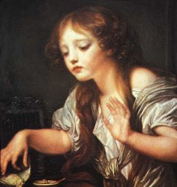 Young Girl Weeping for her Dead Bird by Jean-Baptiste Greuze