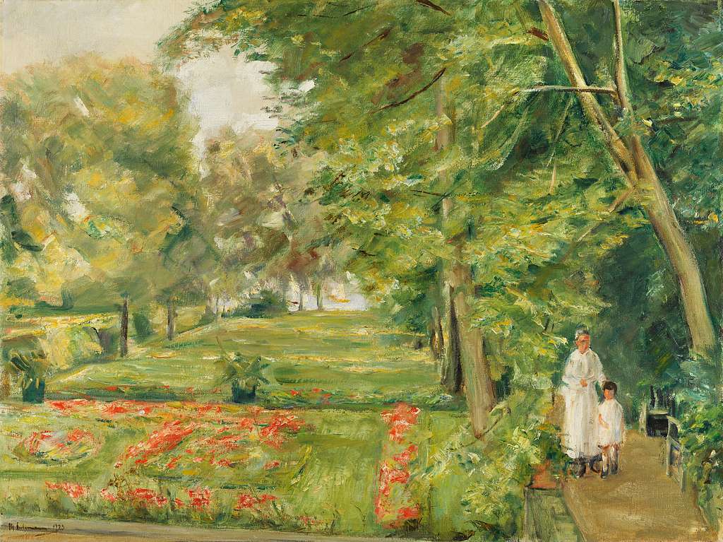 The Artist´s Granddaughter with the Governess in the Wannsee Gar by Max Liebermann