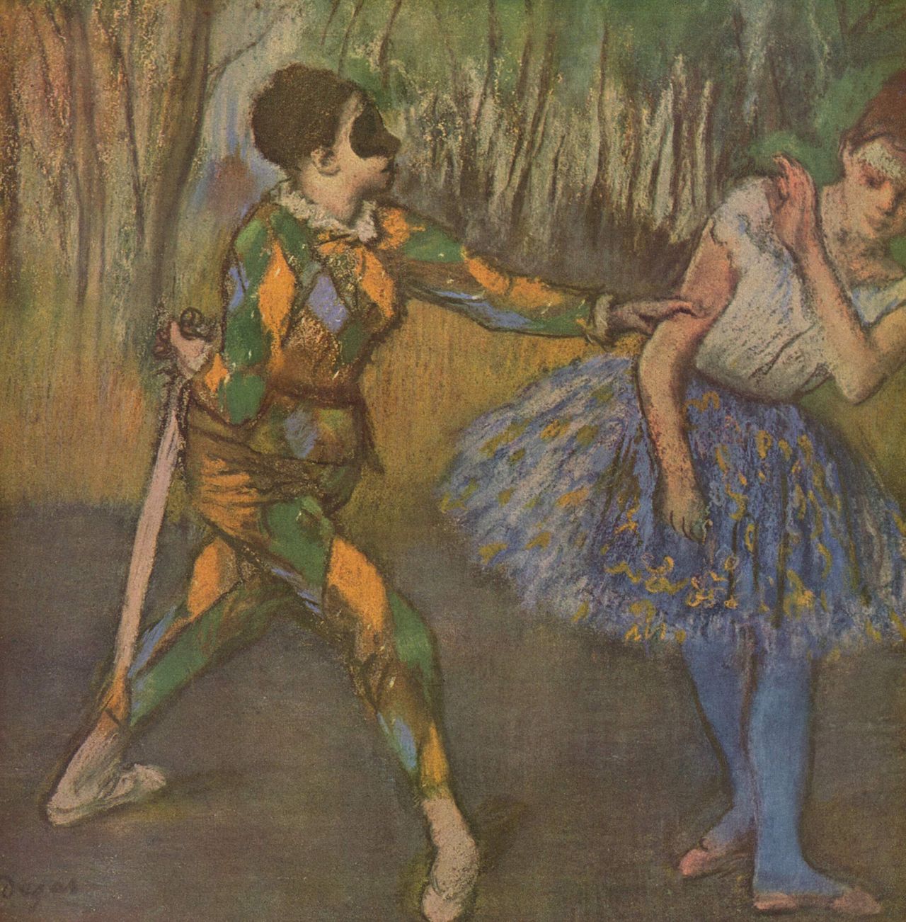 Harlequin and Columbine by Edgar Degas