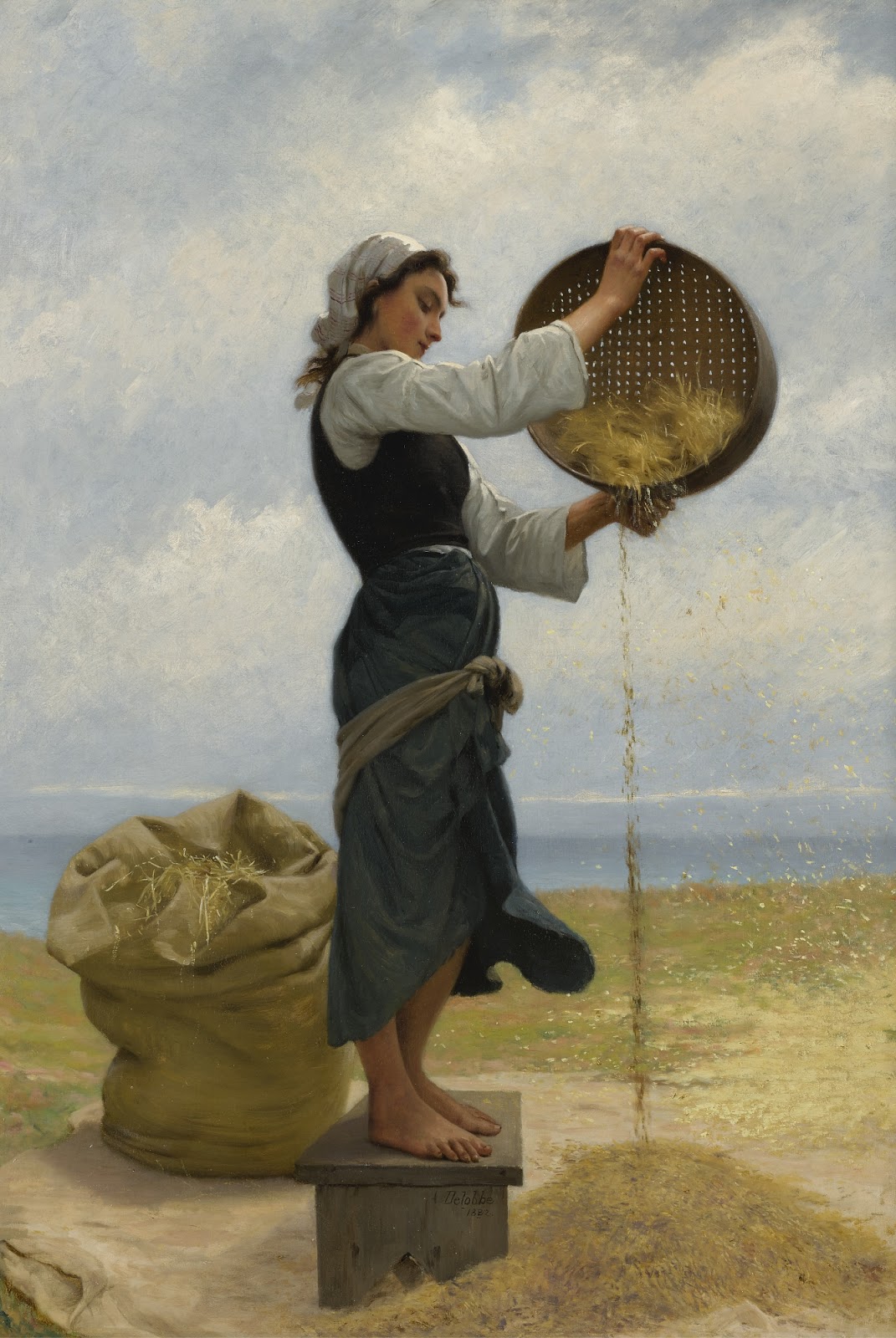 Woman Sifting by François-Alfred Delobbe