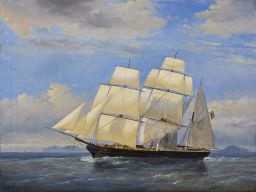 Belgian three-mast barque New York Packet by Egide Linnig