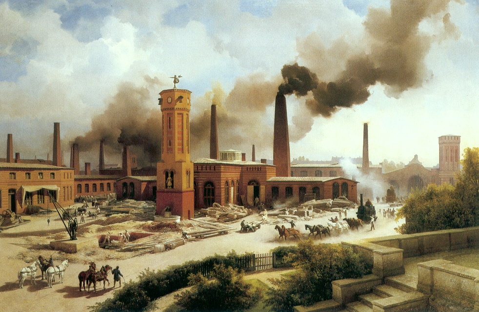 Borsig's Maschinenbau-Anstalt zu Berlin in der Chausseestraße Ir by Karl Eduard Biermann