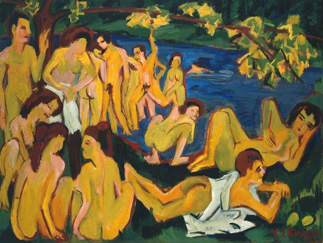 Bathers at Moritzburg by Ernst Ludwig Kirchner