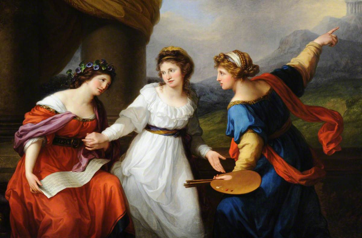 Selbstbildnis am Scheideweg zwischen Musik und Malerei by Angelica Kauffmann