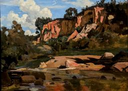 The Red Rocks at Civita Castellana by Camille Corot