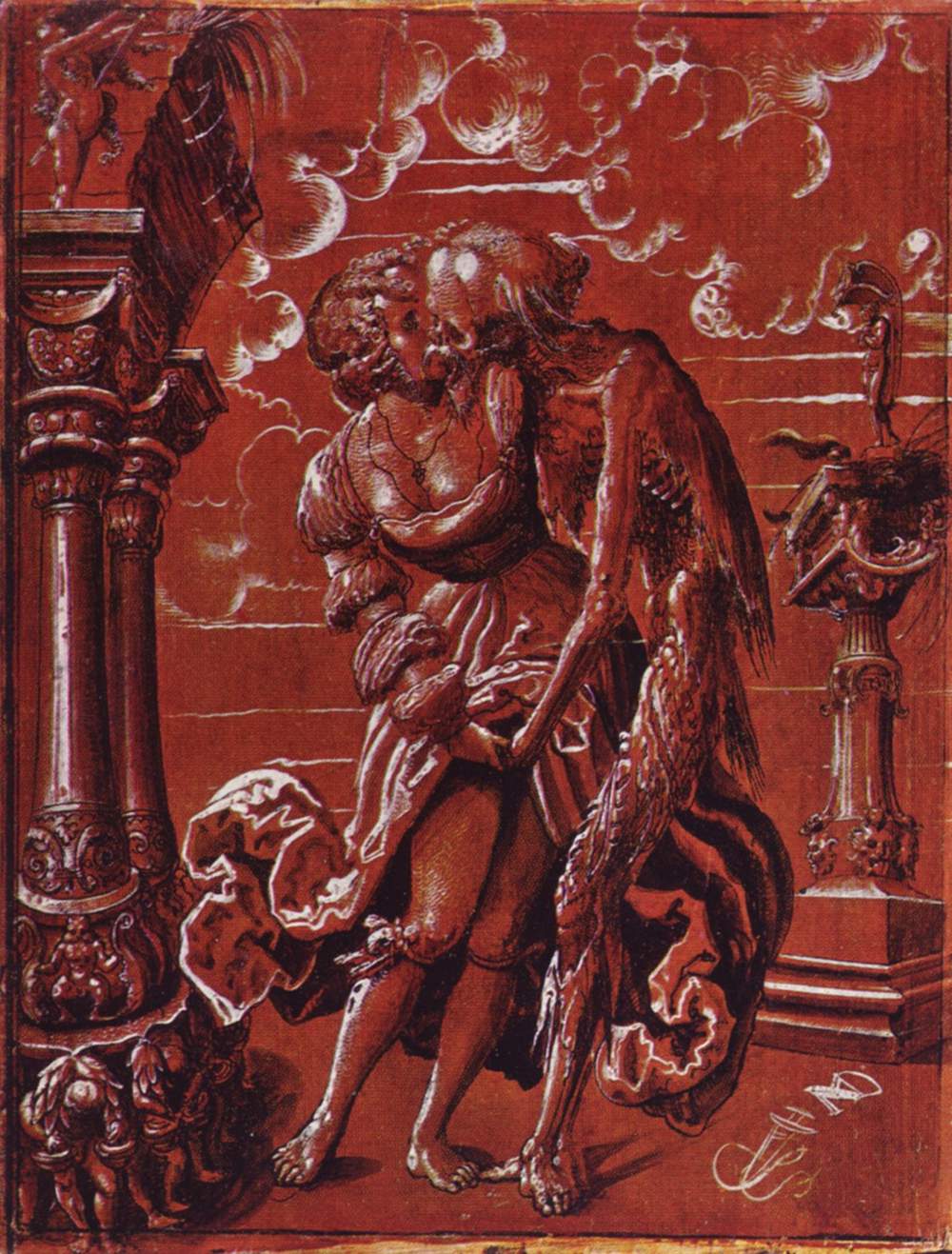 Der Tod als Kriegsknecht umarmt ein Mädchen by Niklaus Manuel Deutsch