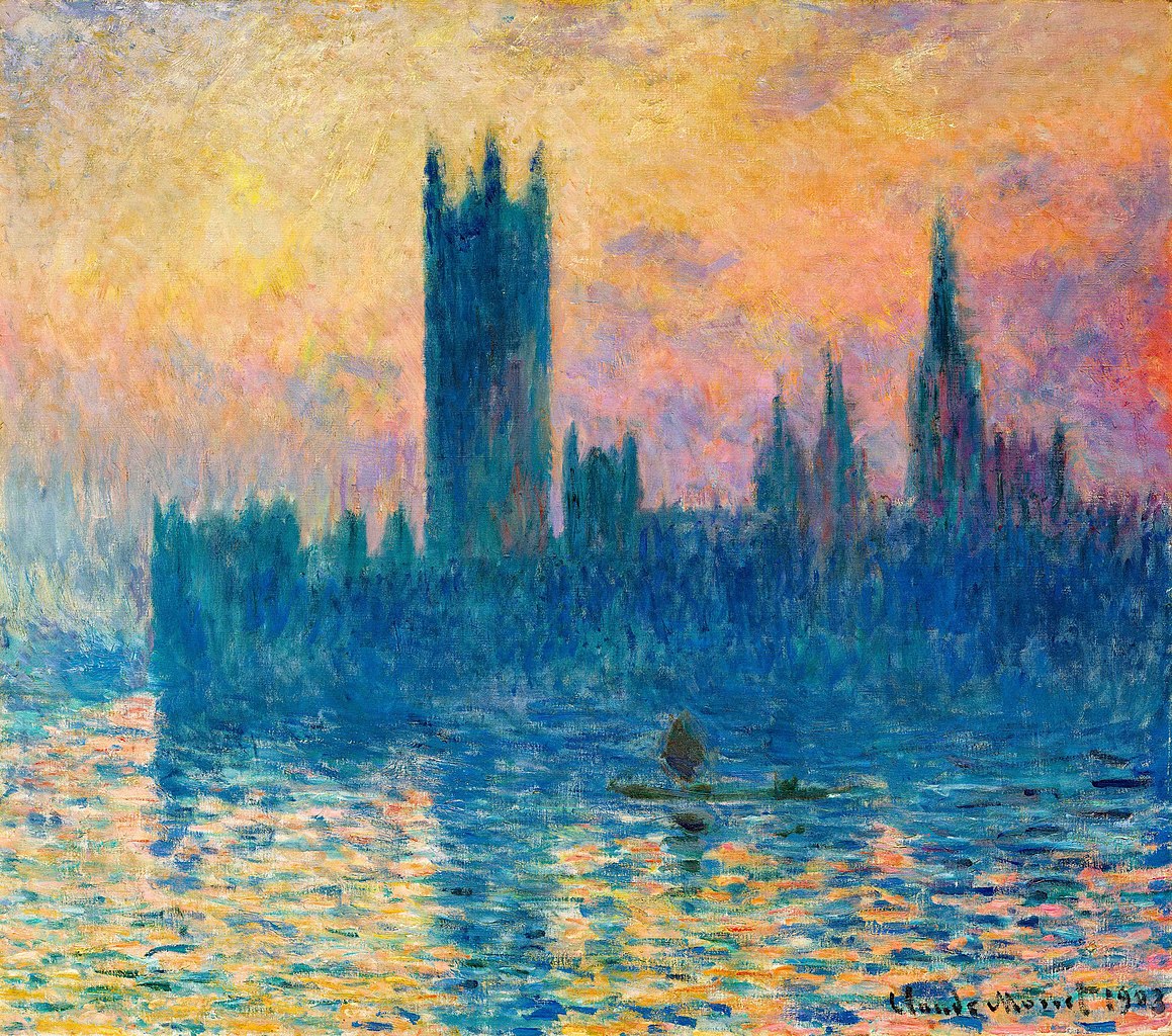 Le Parlement de Londres, soleil couchant by Claude Monet