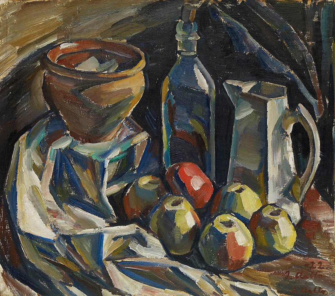 Still Life with Jug, Pot, Bottle and Apples, Ilmari Aalto