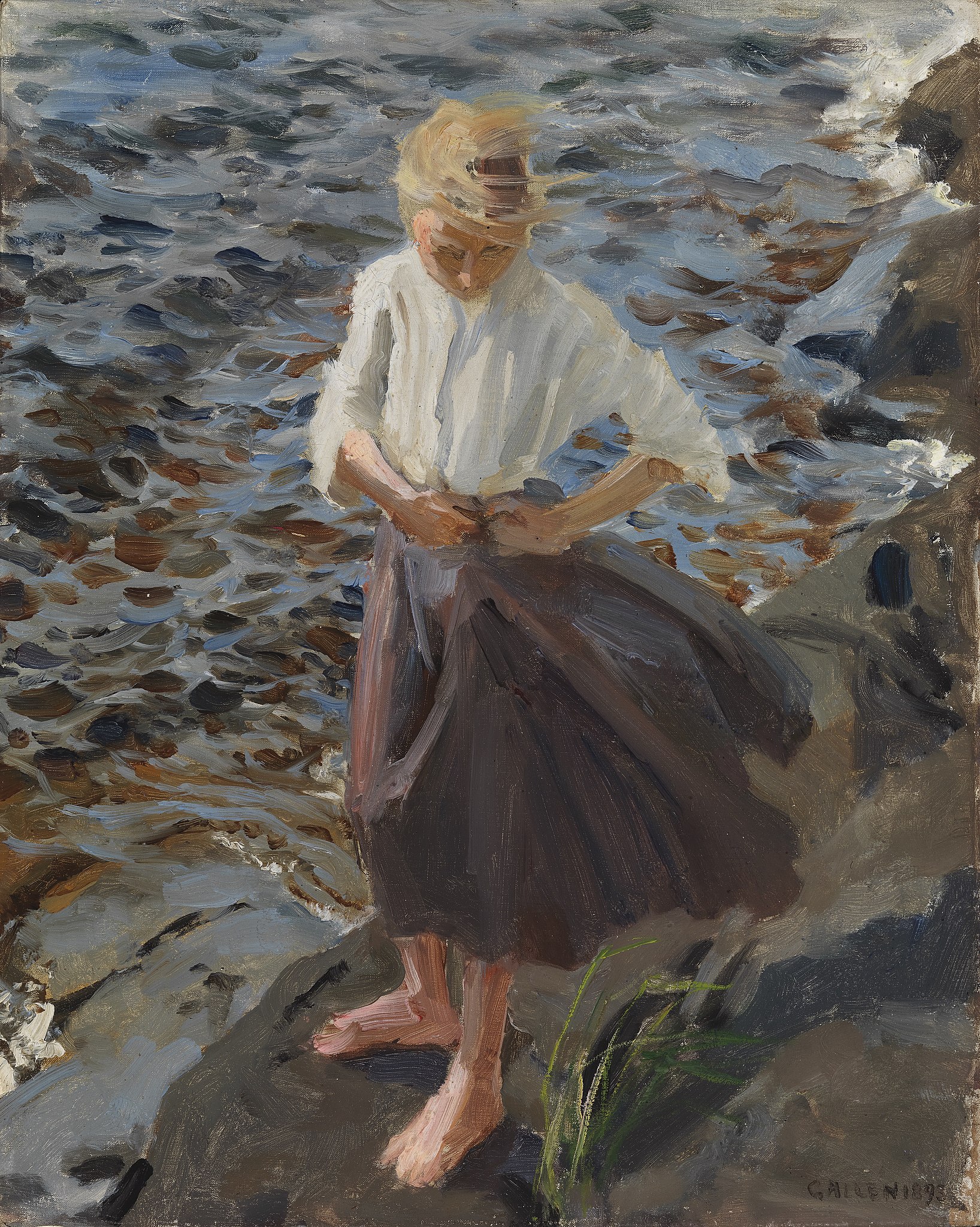 A Girl Standing in the Wind, Akseli Gallen-Kallela