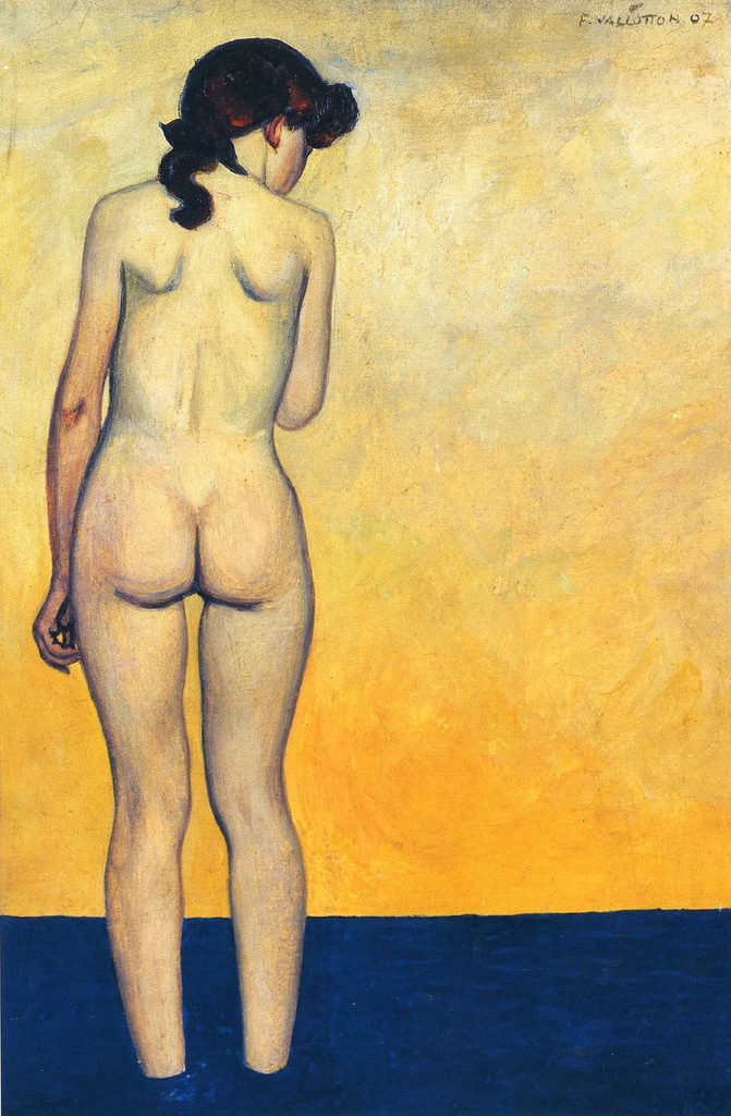 Adolescente entrant dans l'eau by Félix Vallotton