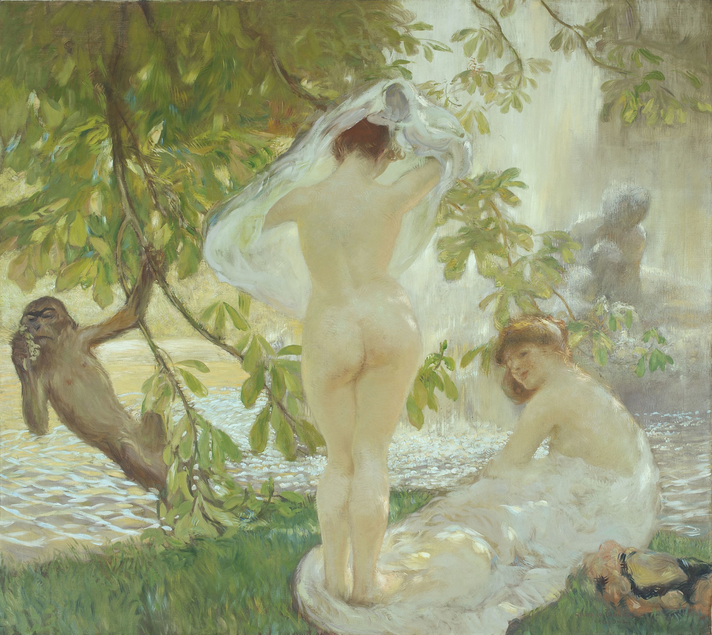 La chemise enlevée, baigneuses by Gaston La Touche