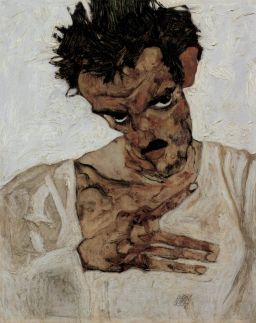 Selbstporträt mit gesenktem Kopf by Egon Schiele