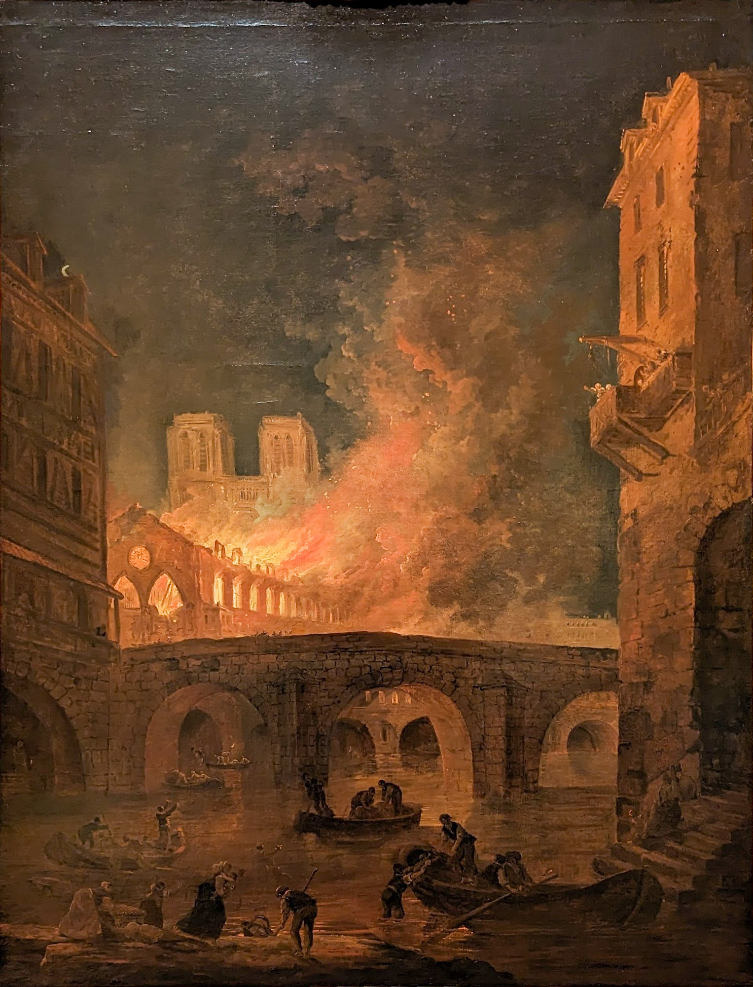 The Fire of Hôtel-Dieu in Paris, 1772 by Hubert Robert