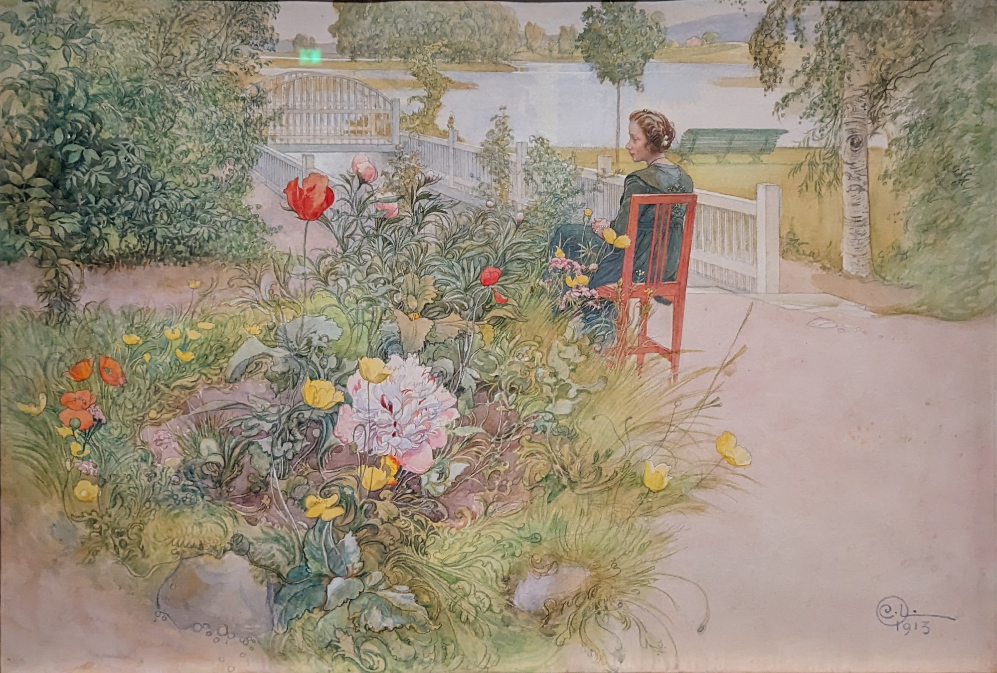 Sommar i Sundborn/Flicka i Trädgård by Carl Larsson