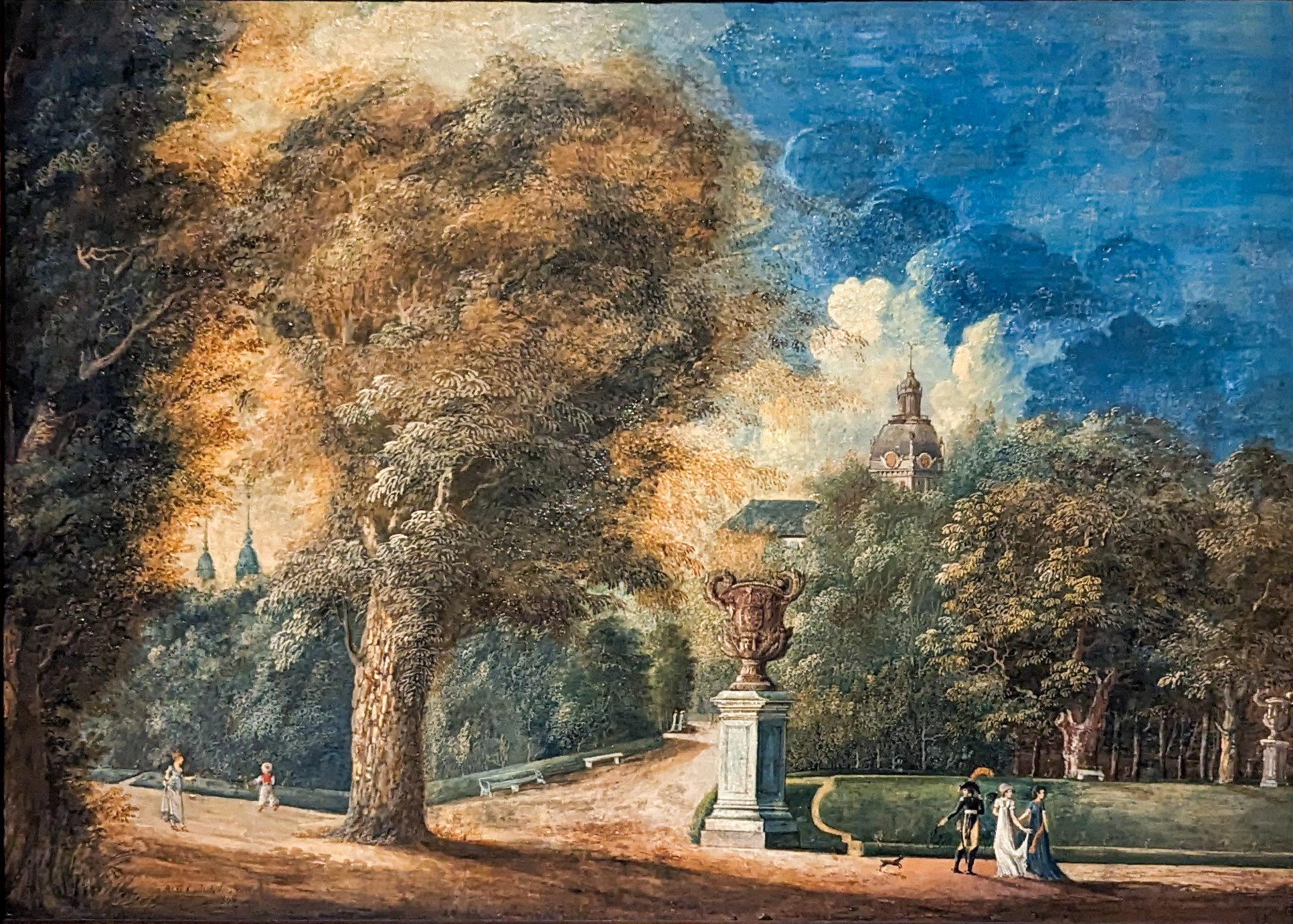 Vy av Kungsträdgården i Stockholm by Axel Fredrik Cederholm