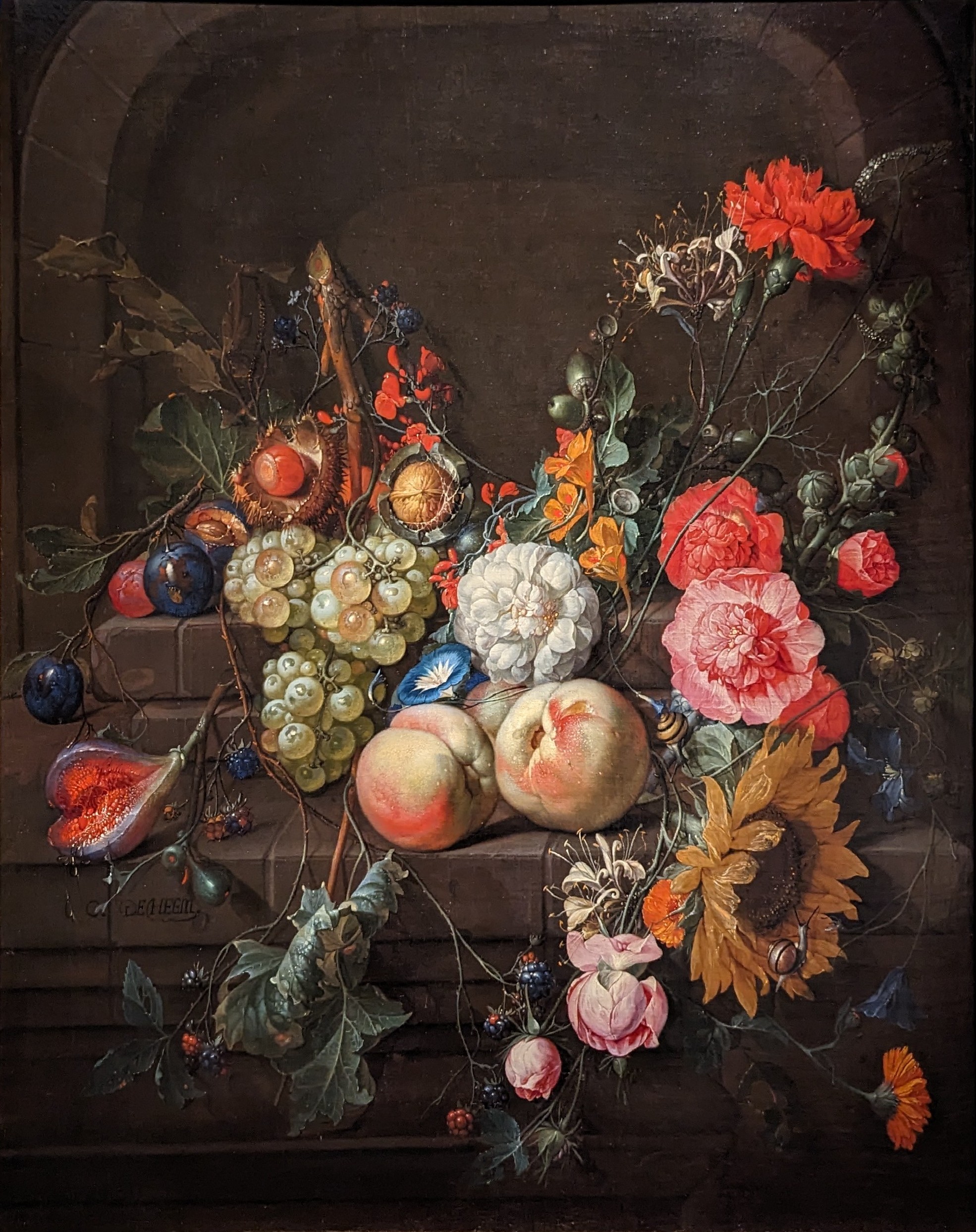 Still Life with Flowers and Fruit by Cornelis de Heem