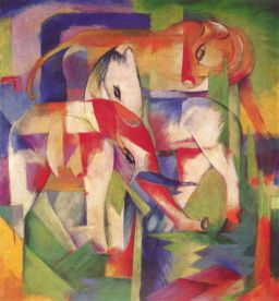 Elefant, Pferd, Rind, Winter by Franz Marc