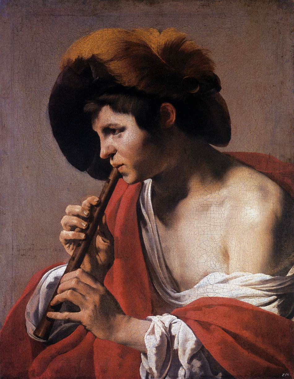 Boy Playing a Flute by Hendrick ter Brugghen