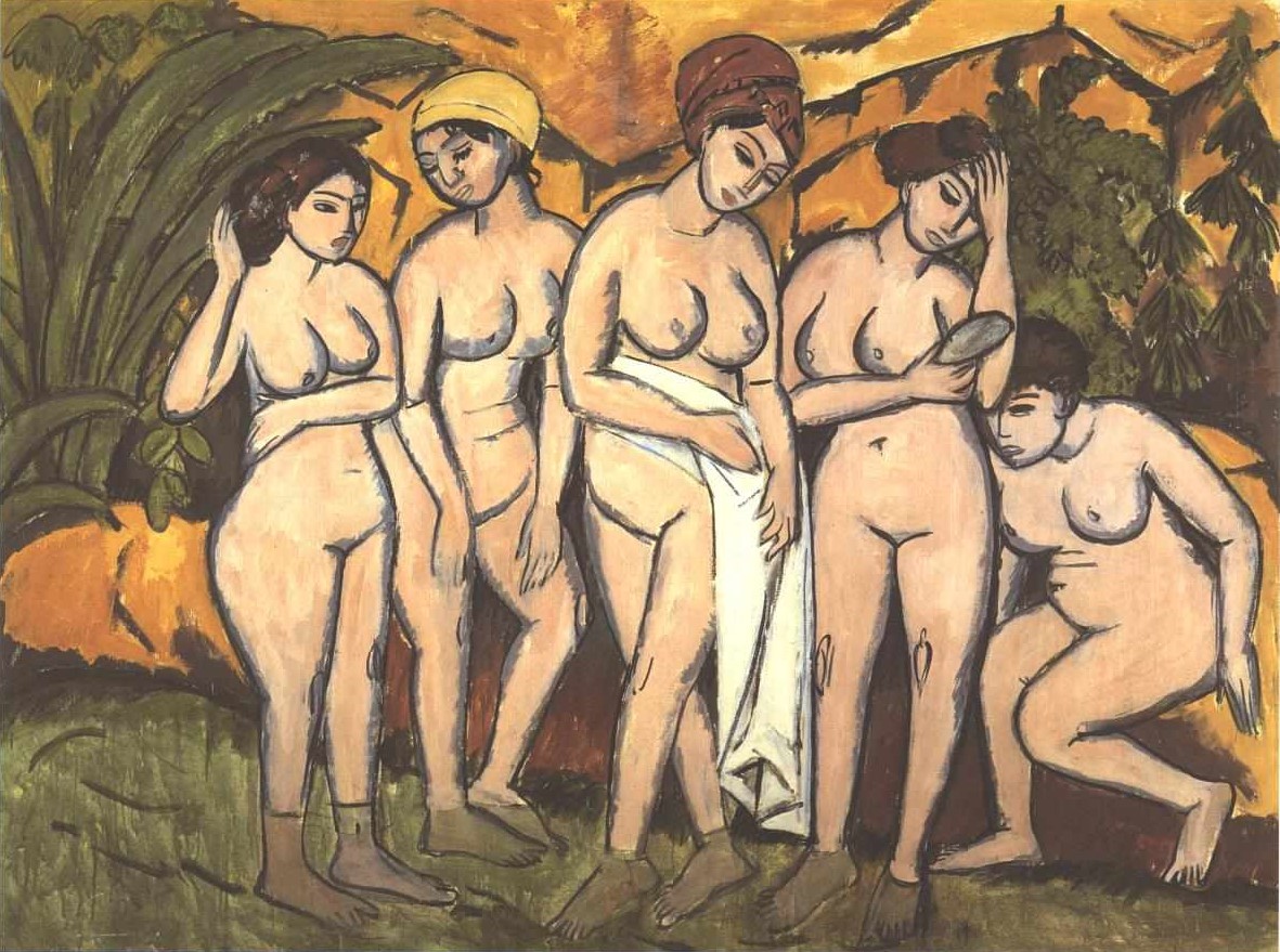 Fünf Badende am See by Ernst Ludwig Kirchner