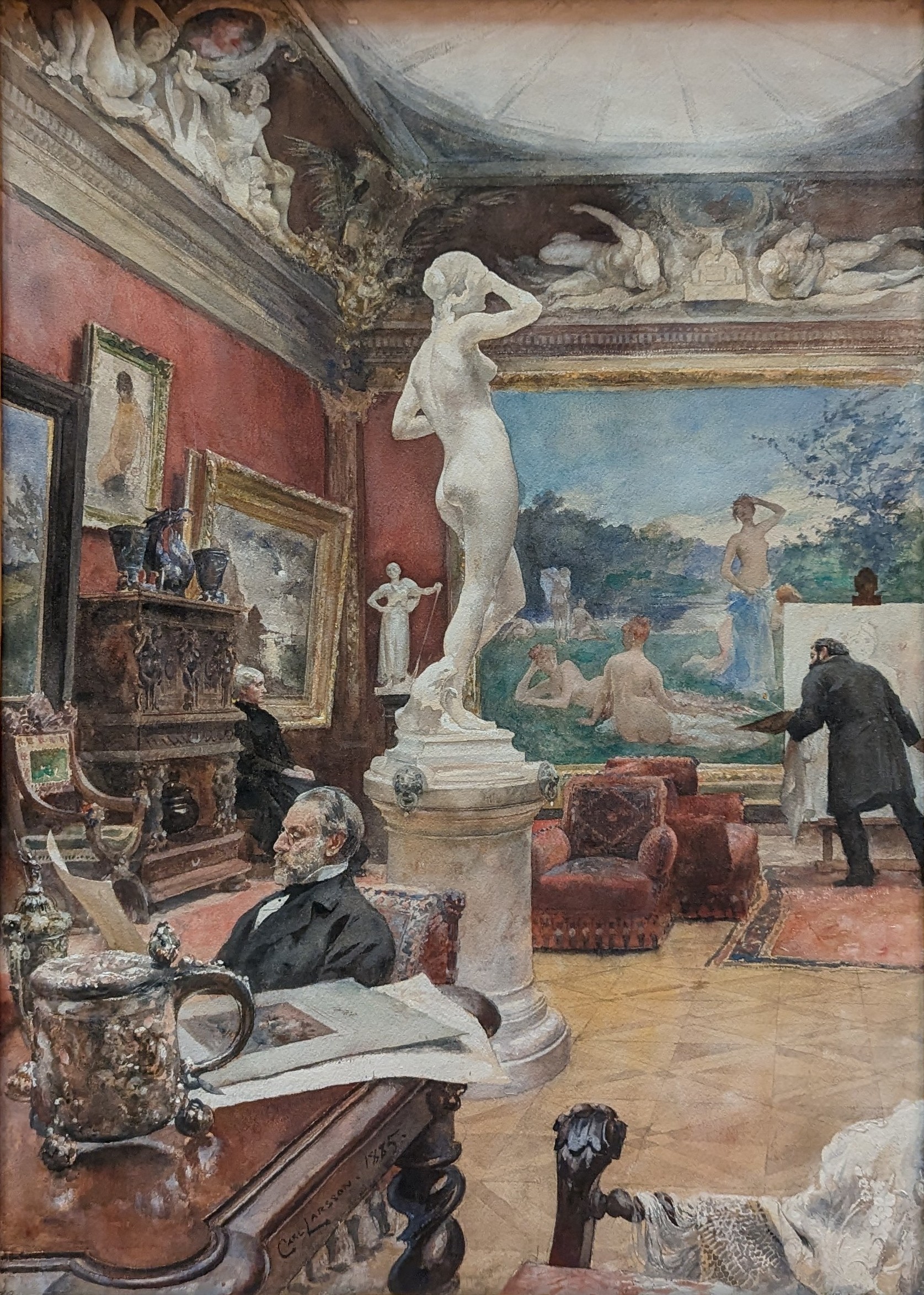 Interiör från Fürstenbergska Galleriet by Carl Larsson