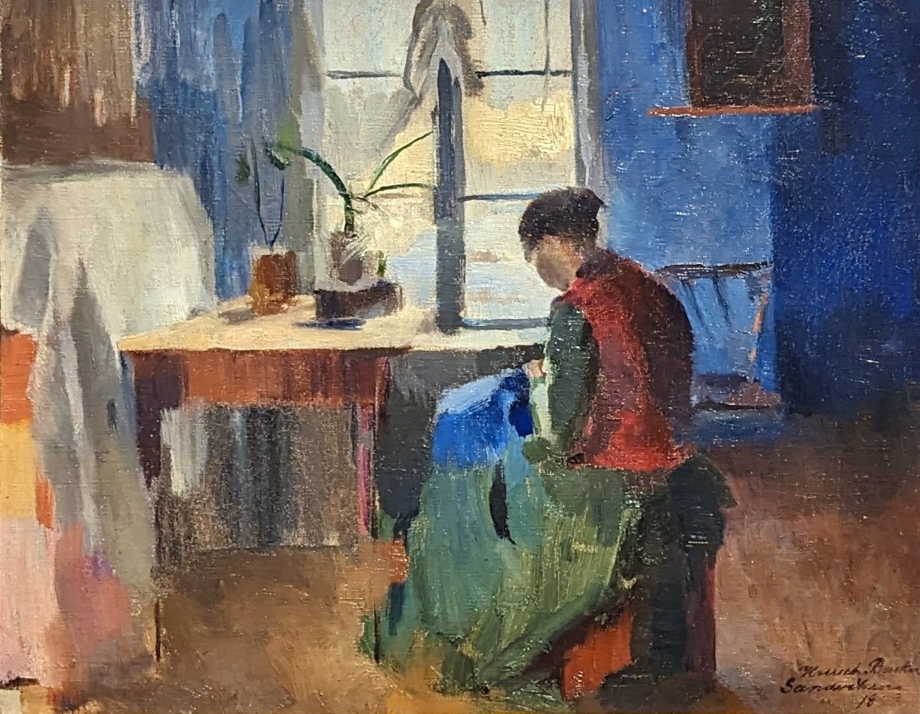 Syende Kvinne by Harriet Backer