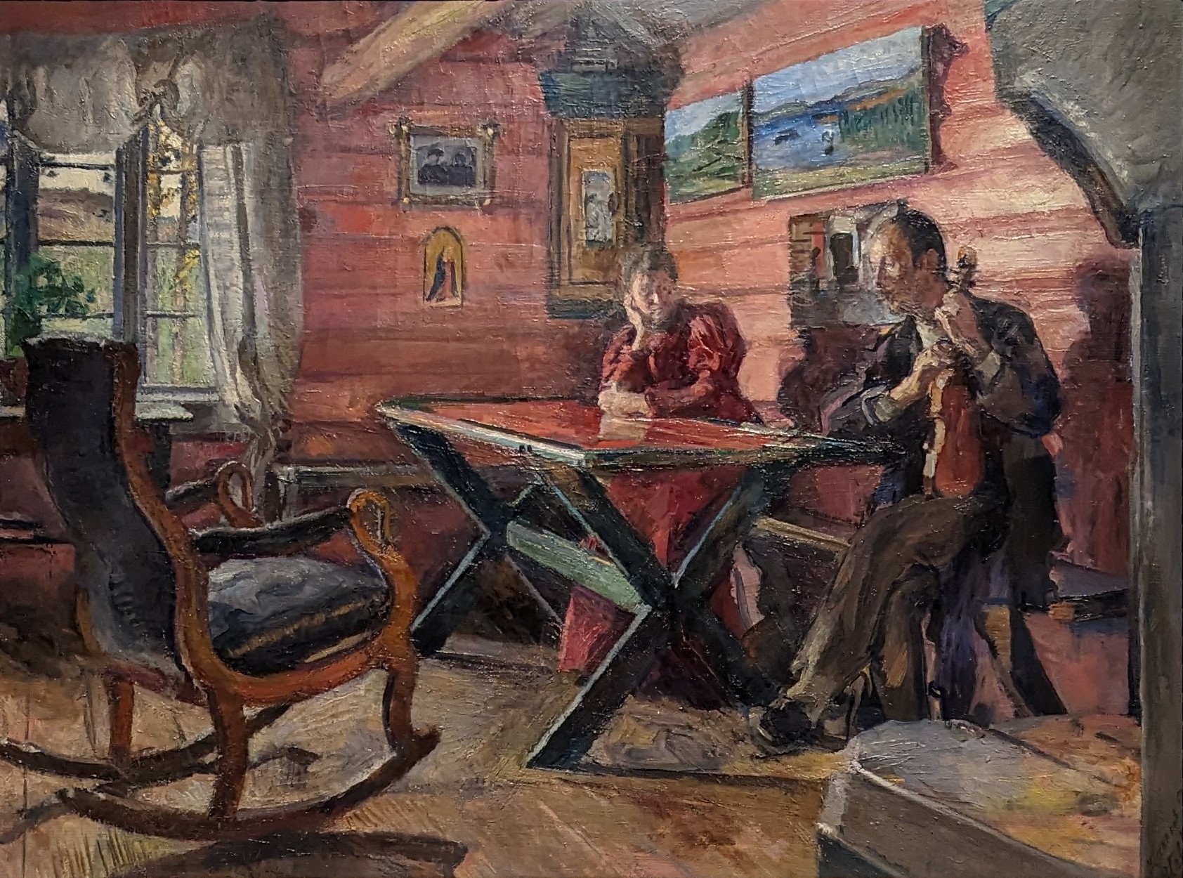 Gamlestua på Kolbotn, Hulda og Arne Garborgs hjem by Harriet Backer