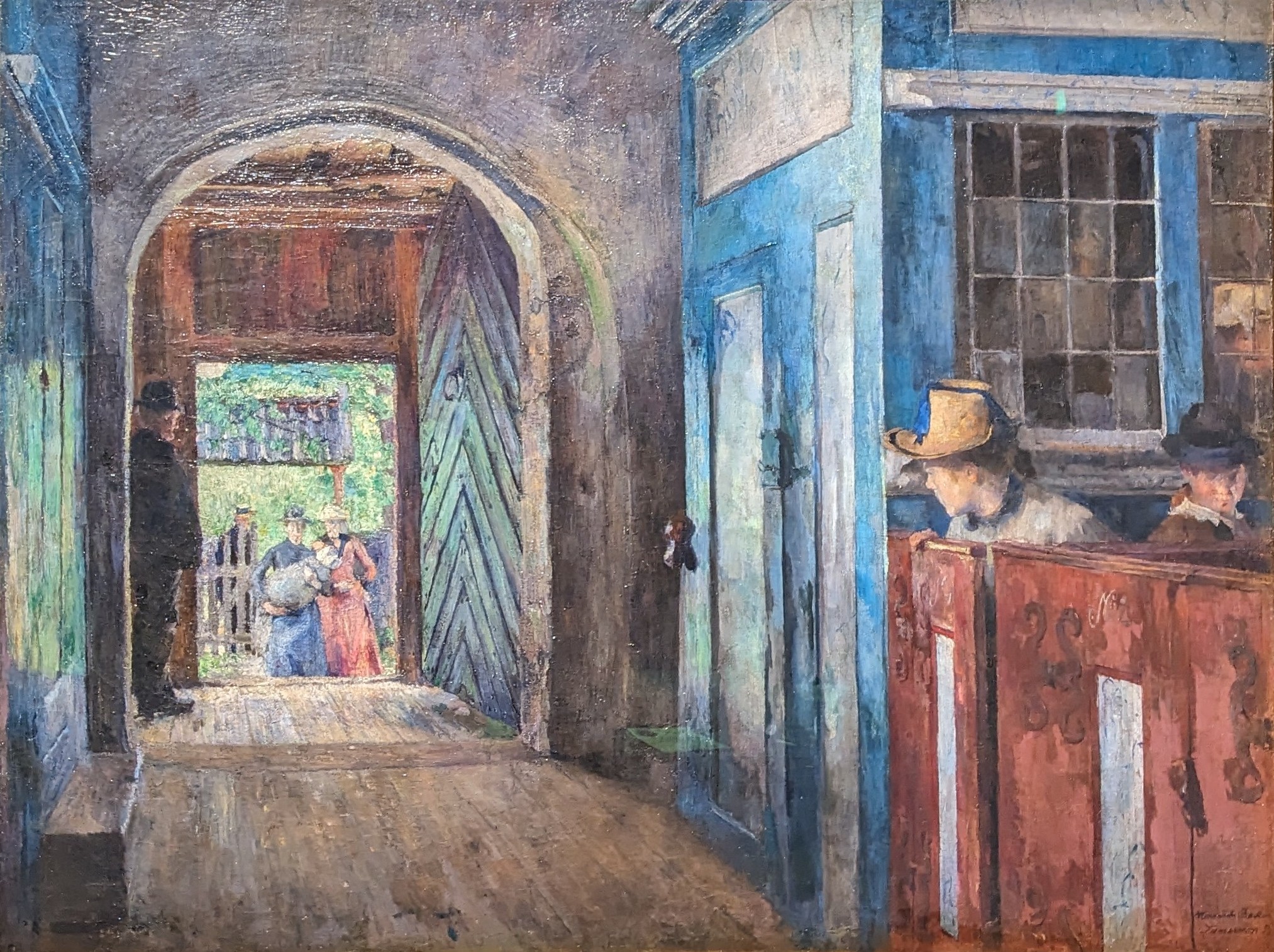 Barnedåp i Tanum kirke by Harriet Backer