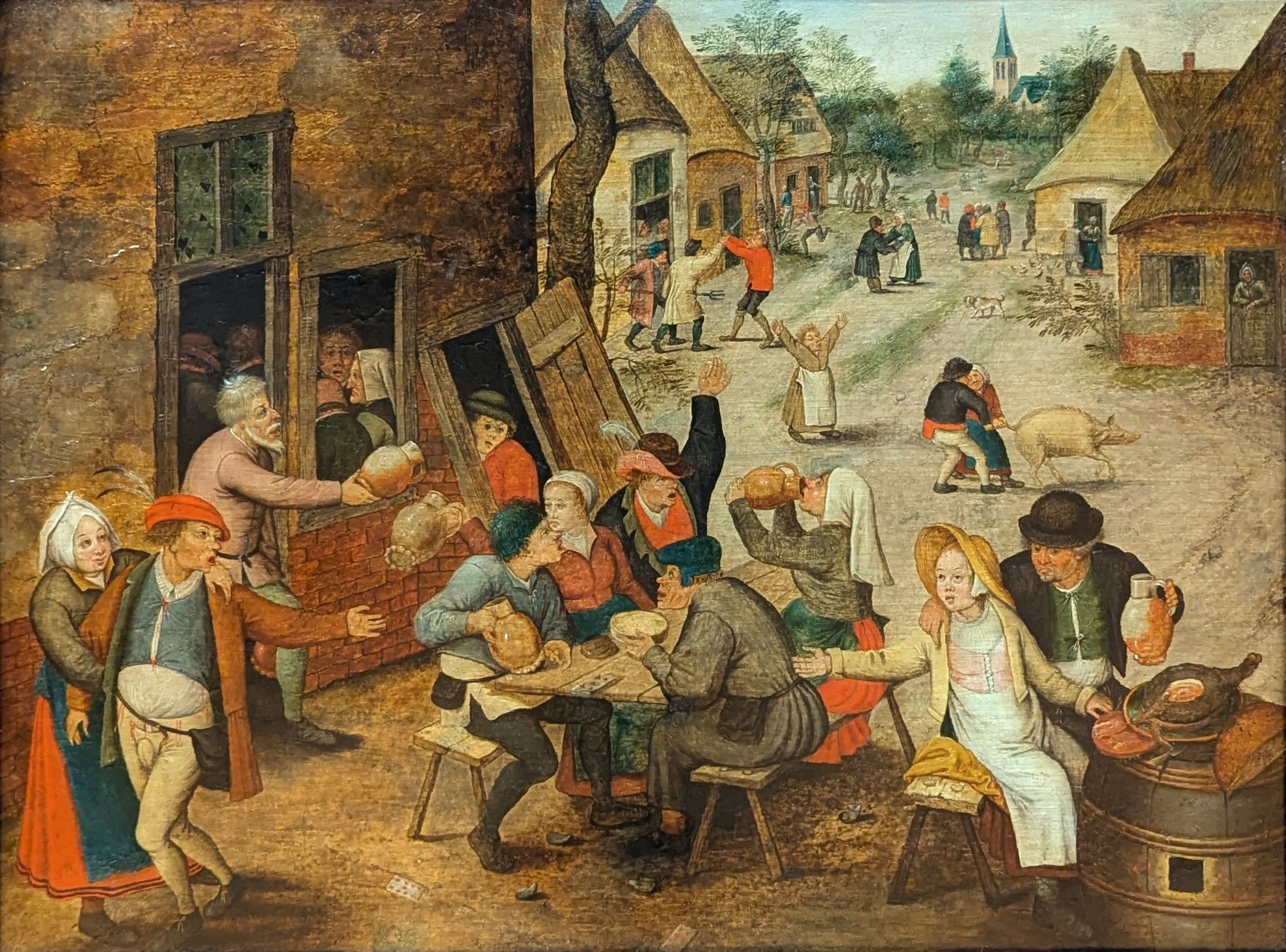 Peasants Drinking outside an Inn by Pieter Bruegel the Younger