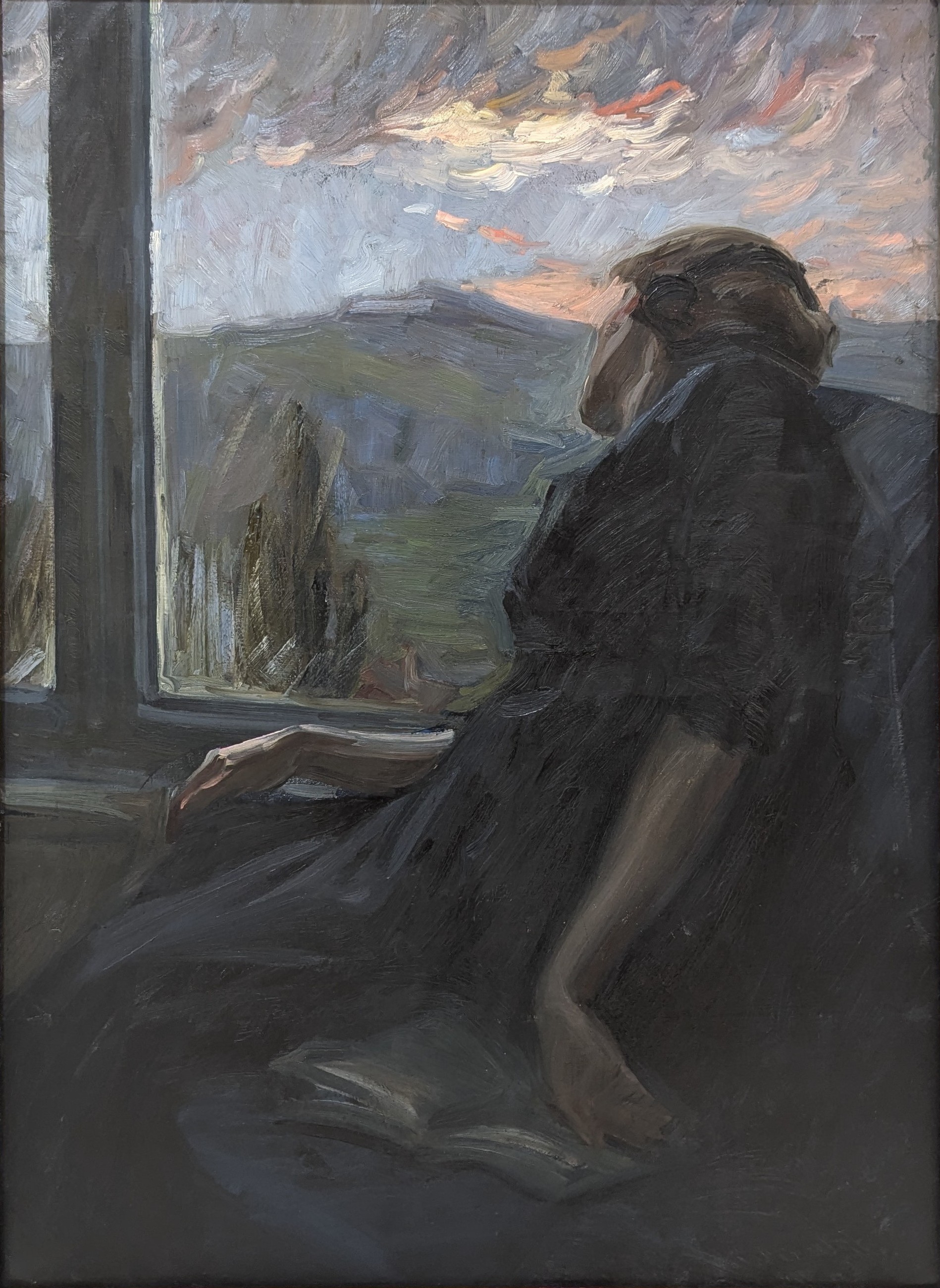 Kobieta przy oknie by Odo Dobrowolski