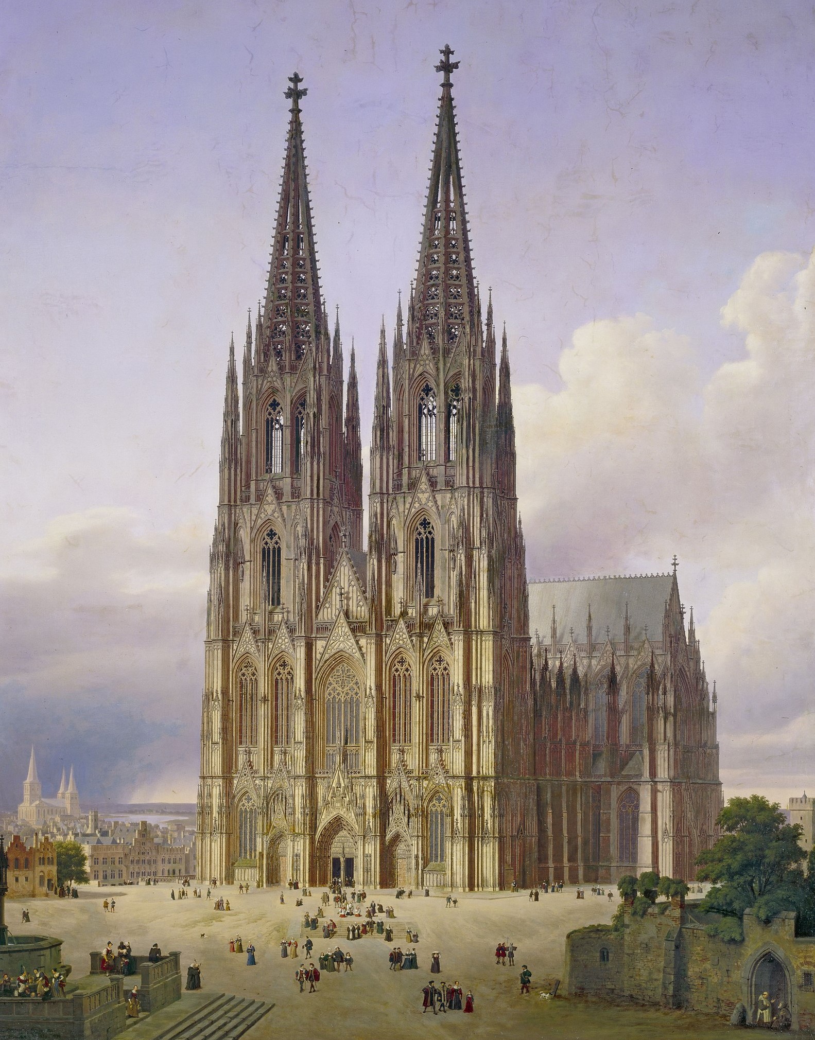 Ideal View of Cologne Cathedral from Southwest by Carl Hasenpflug