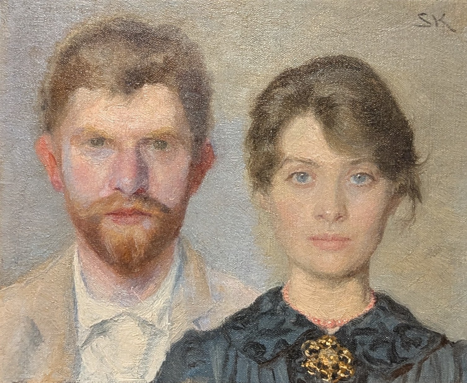 Dobbeltportræt af Marie og P.S. Krøyer by Marie Krøyer