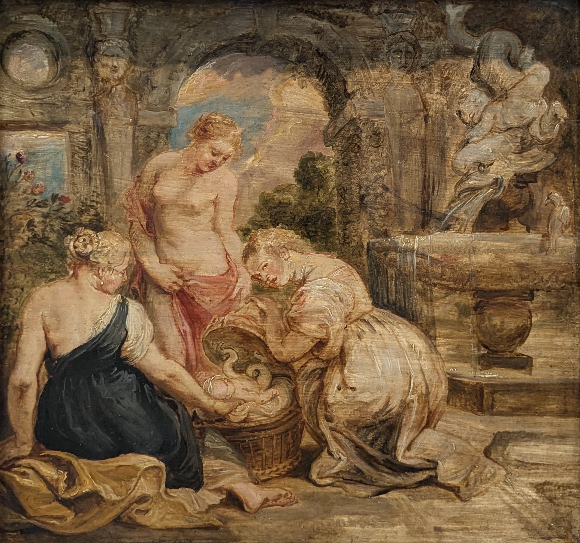 The Daughters of Cecrops Discovering Erichtonius by Peter Paul Rubens