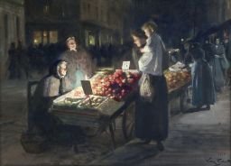 Marché parisien la nuit by Victor Gabriel Gilbert