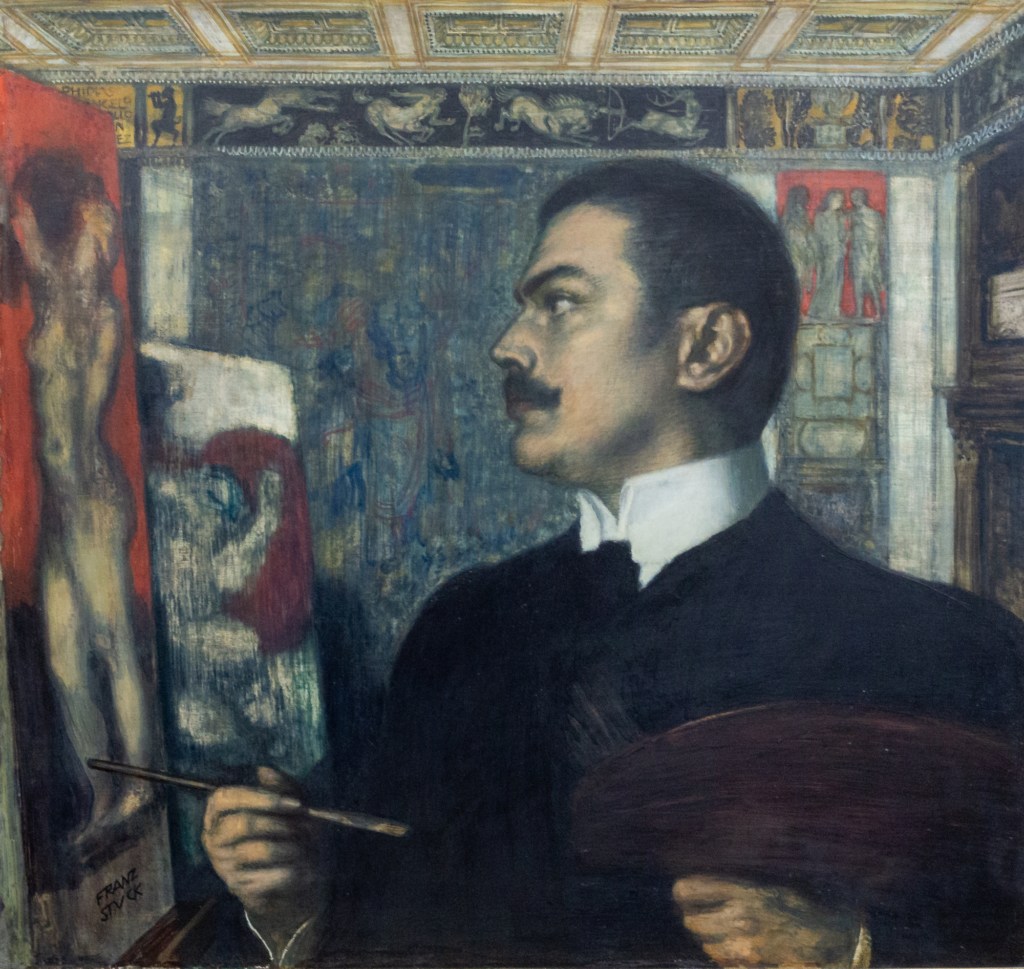Self-Portrait in the Studio, Franz von Stuck