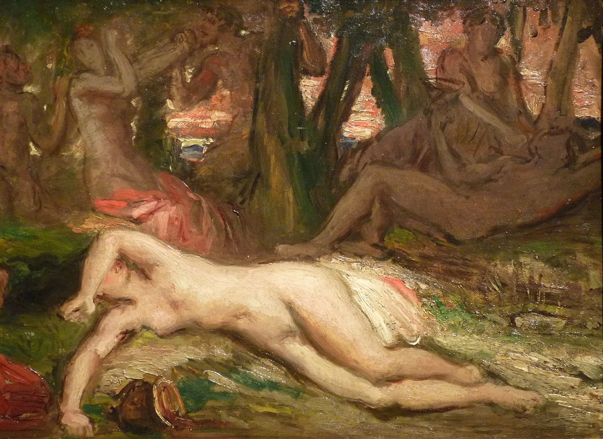 Bacchantes et Satyres, Esquisse by Théodore Chassériau