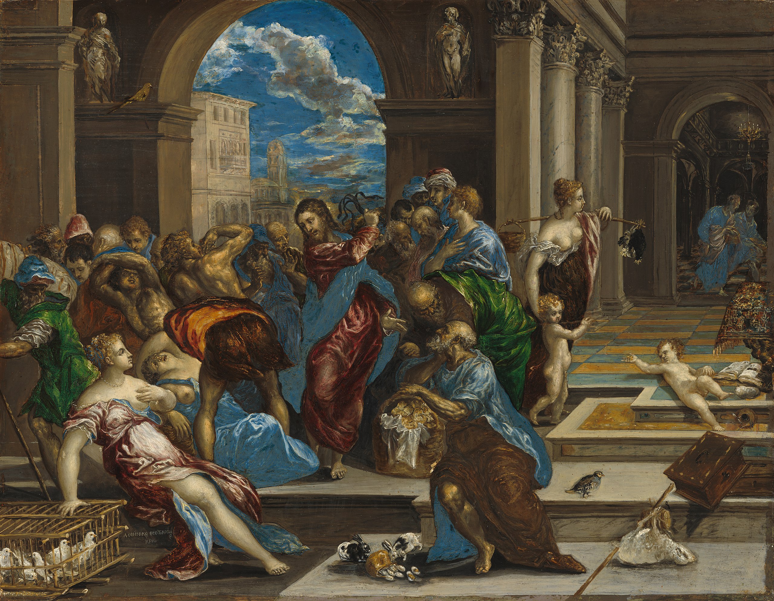 Ett tidigt verk av El Greco som visar tydliga influenser från den italienska renässansen och manierismen