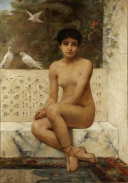 Ready for the bath by Edwin Longsden Long